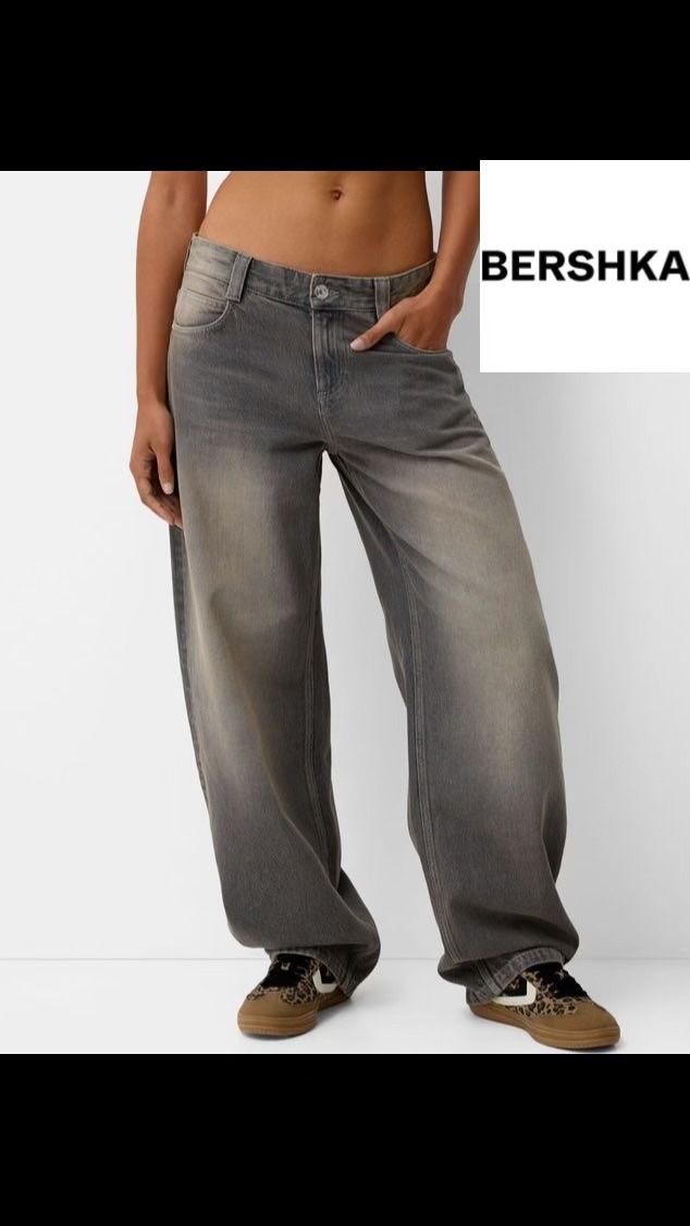 Gray original bershka baggy jeans