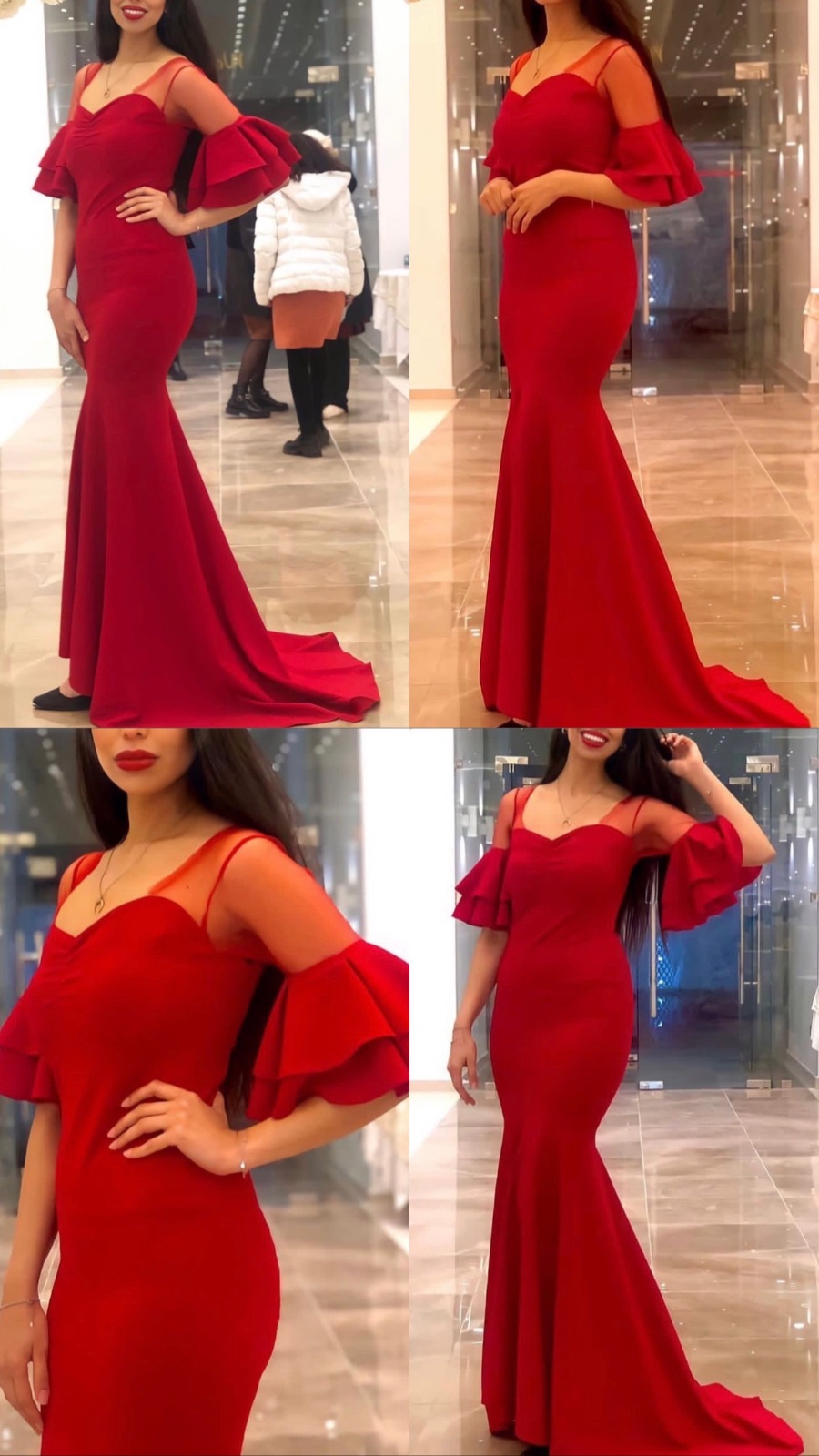 Promos ‼️‼️💃💃 ✨ Robe longue de soirée élégante – Rouge passion ✨
