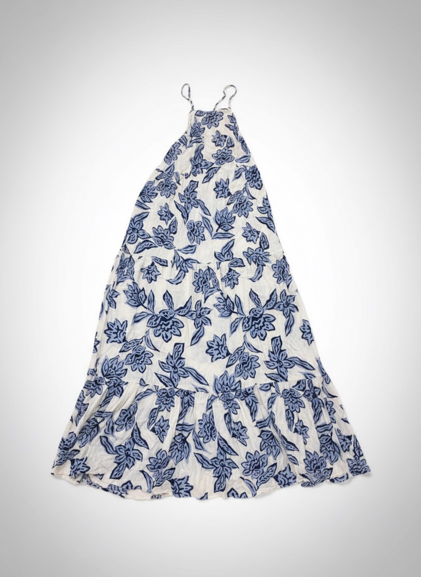 💙💙🤍🤍Robe longue d’été à fleurs – style bohème 🌿