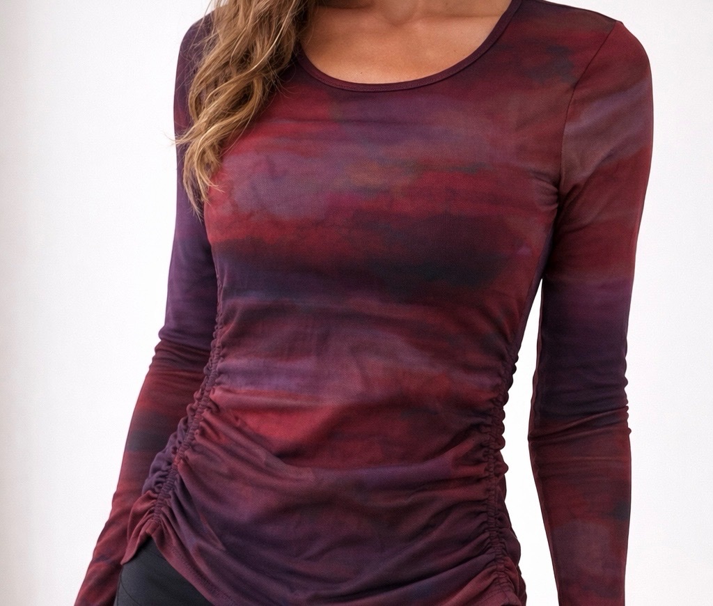 Pull / Haut en maille fine – effet tie & dye bordeaux/violet 💕♥️💜💙💗🖤❣️🧡❤️‍🔥🫰
