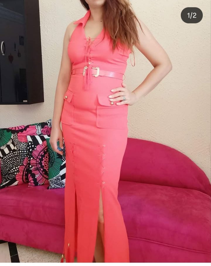 Robe dos nu importation avec ceinture 