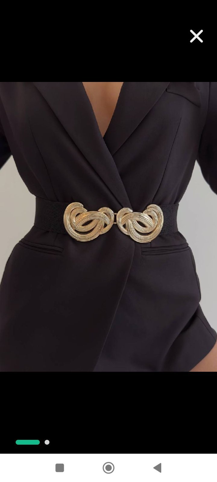Ceinture élastique avec accessoires en doré 