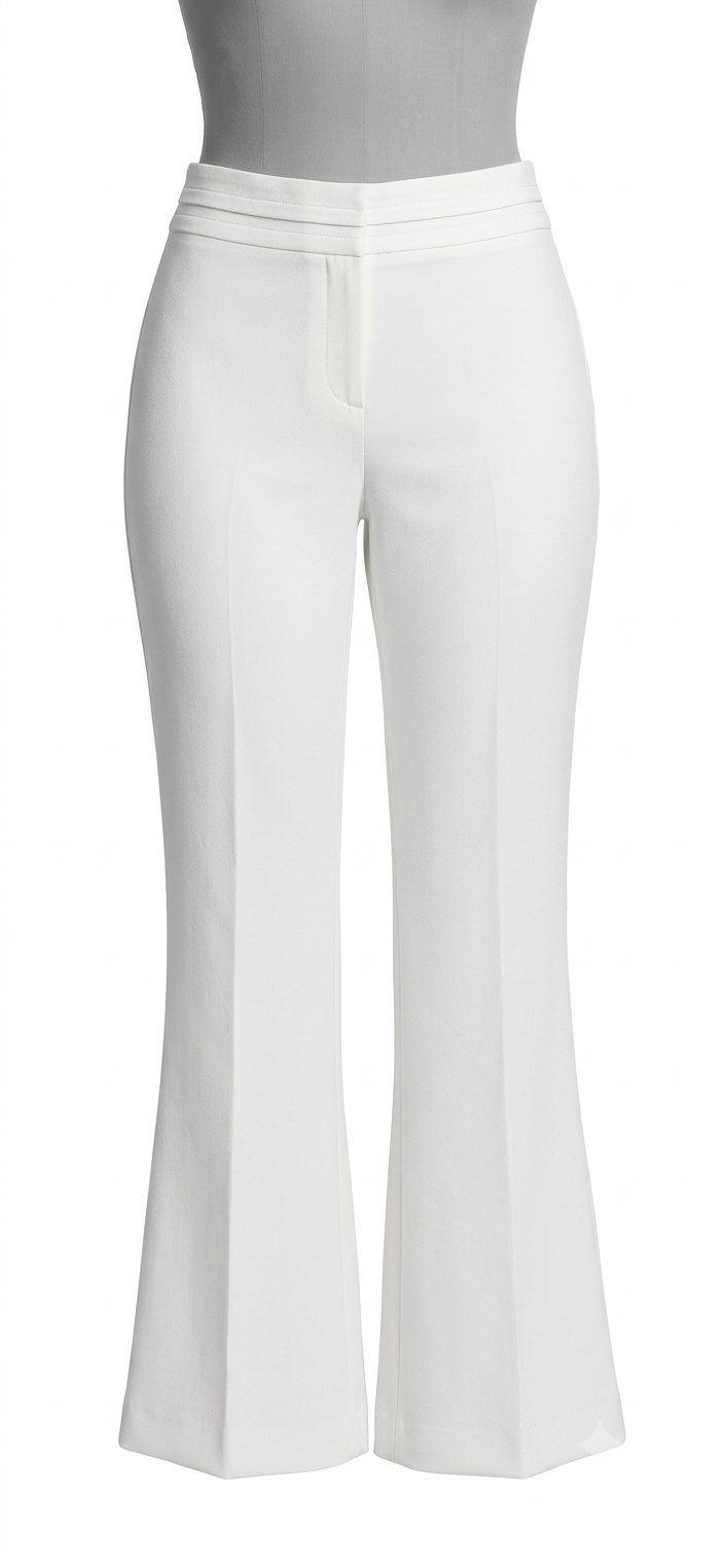 Pantalon posé blanc pas d'éléphant