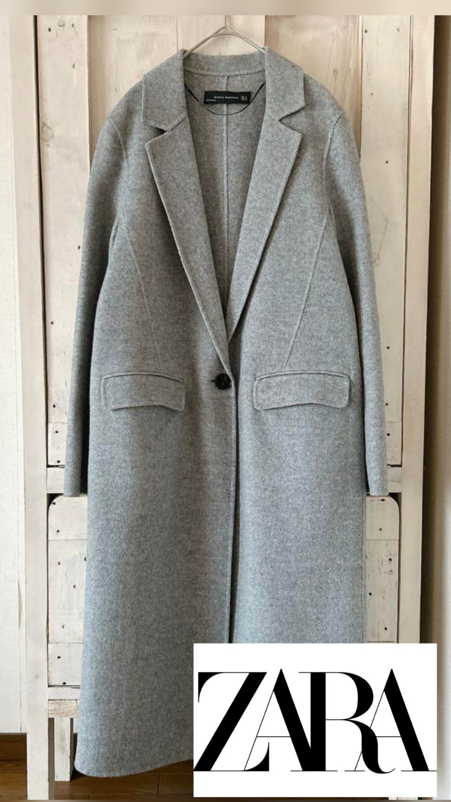 Manteau zara gris long sans doublure