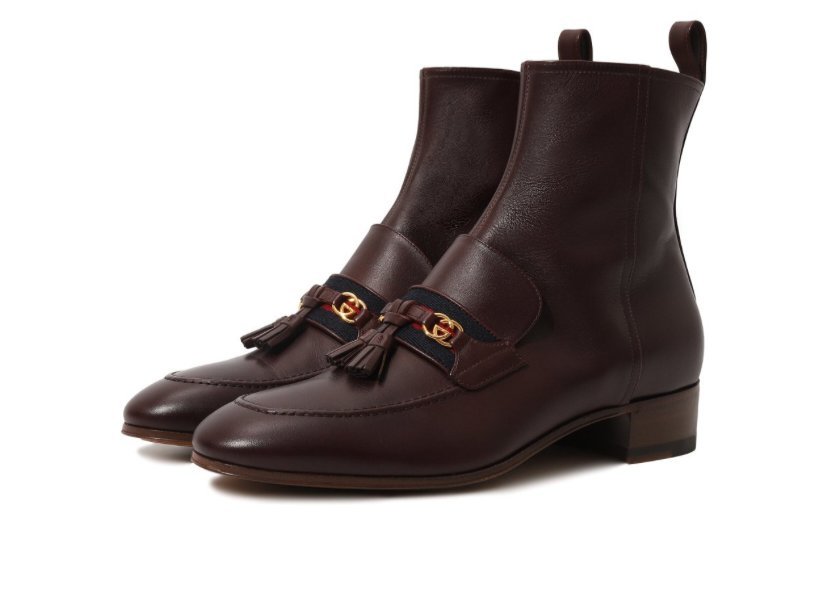 Gucci leather maroon boots