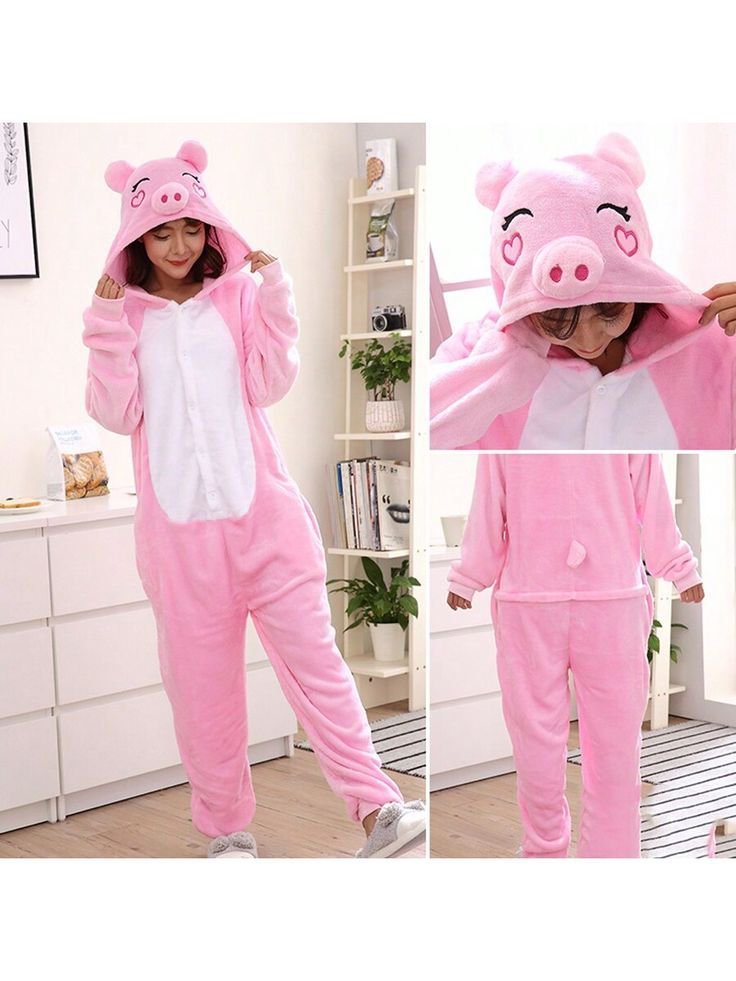 Pyjama Combinaison Rose Motif Cochon 