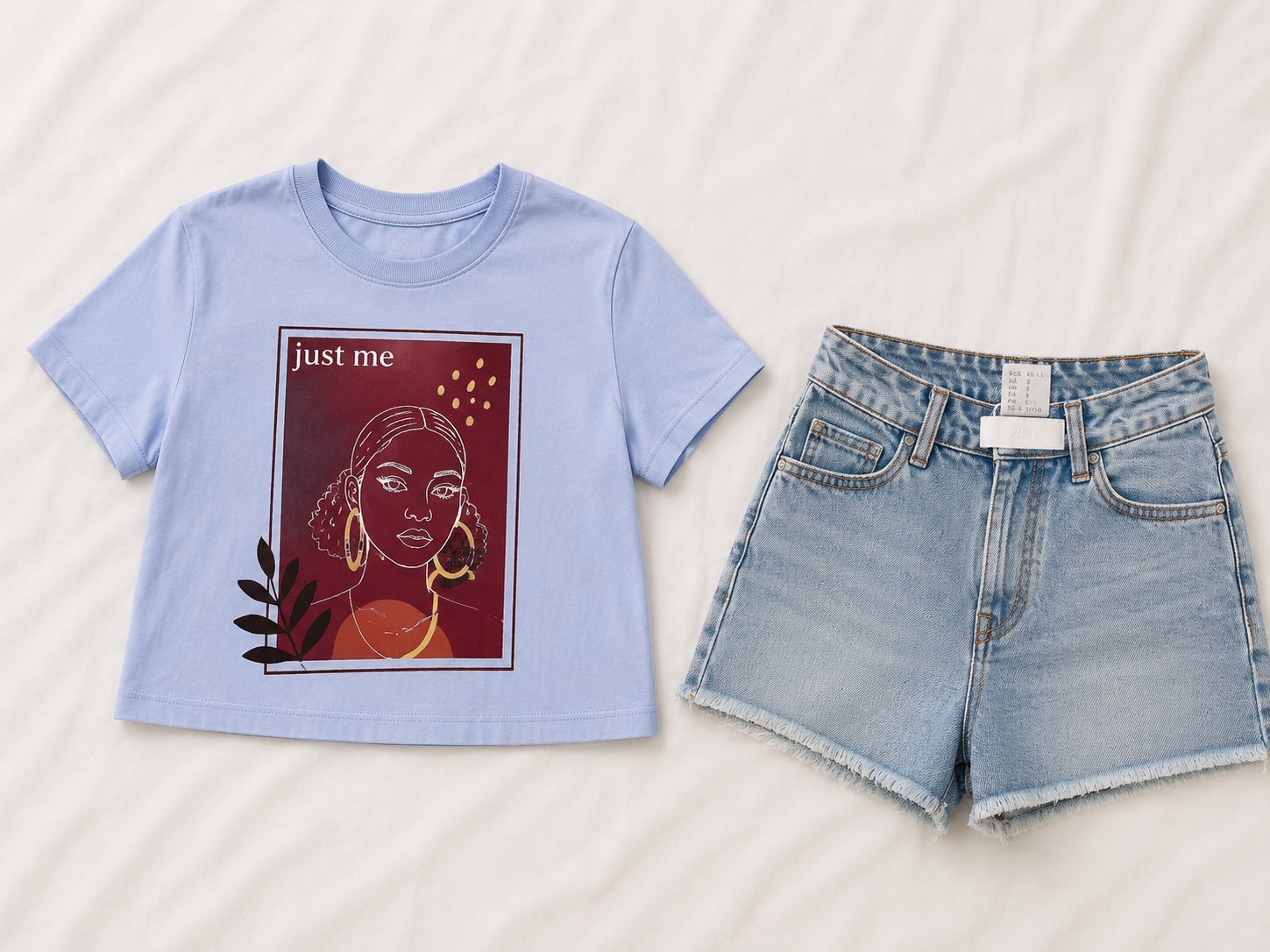 Short en jean Zara + T-shirt