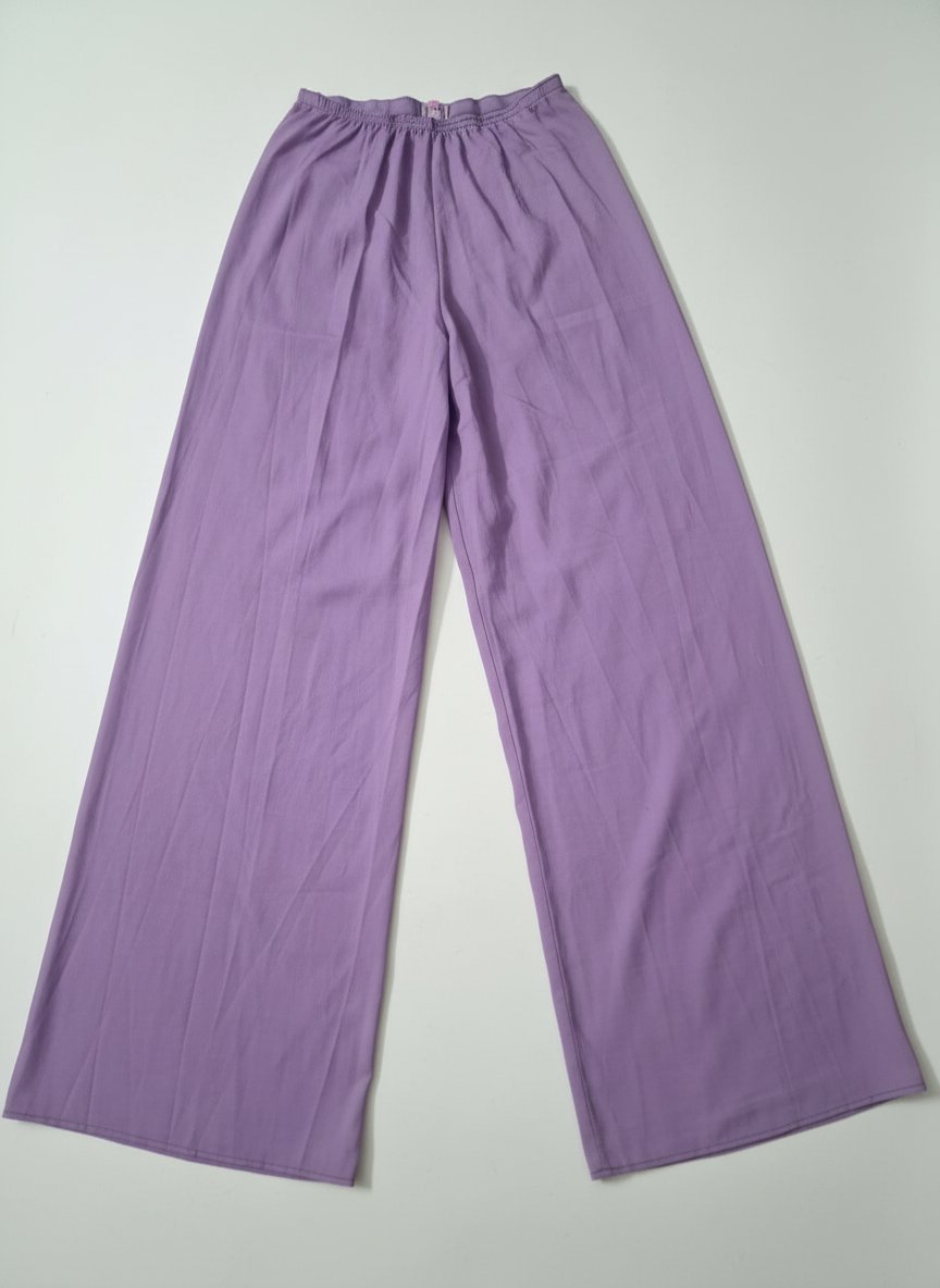  Pantalon fluide taille haute violet 