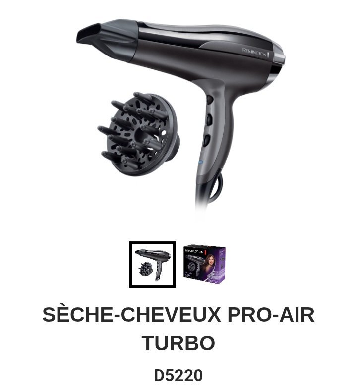 Sechoir remington D5220 importé de France 