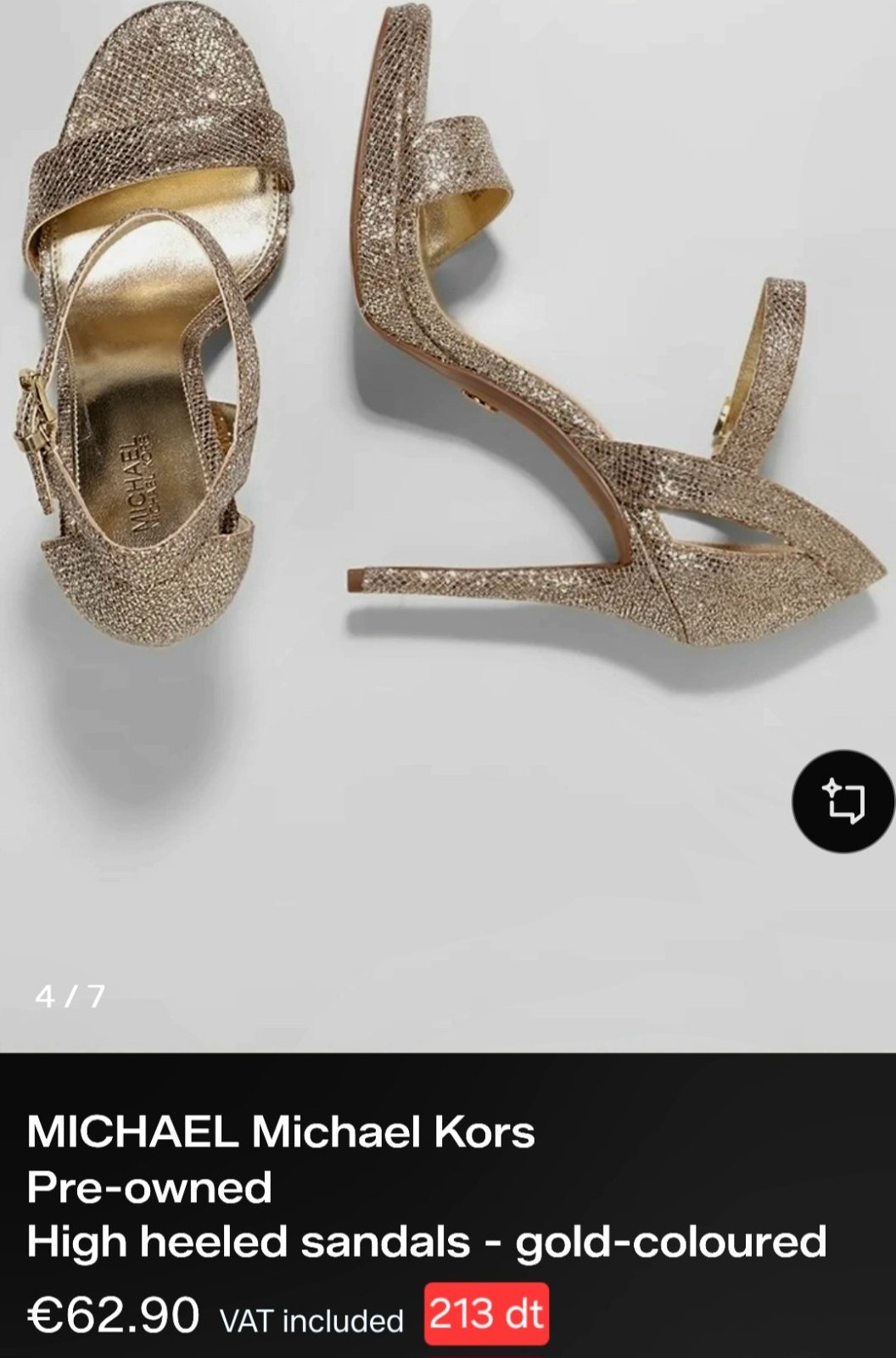 ✨️✨️Sandales à talons pailletées Authentiques Michael Kors – Dorées/Argentées✨️✨️