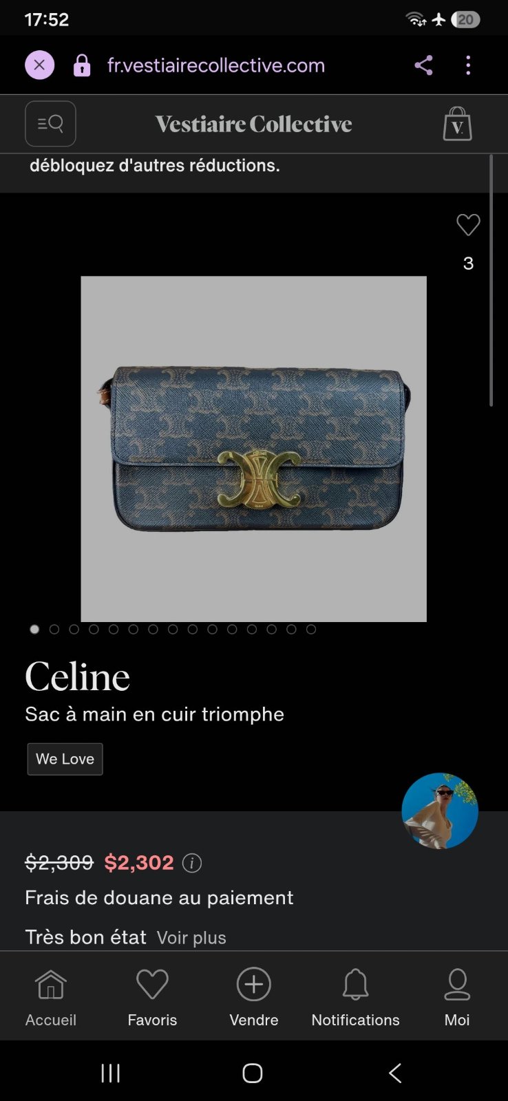 Sac Céline neuf jamais porté avec code série 
