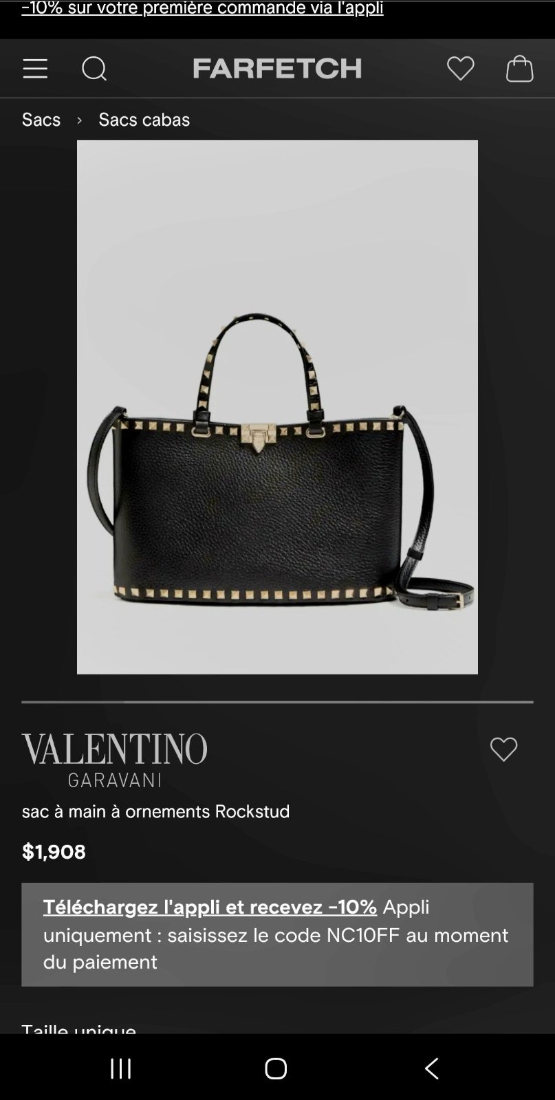 🖤❤️sac à main avec bandouliére VALENTINO GARAVANI avec code série ,dustbag,ses feuilles🖤❤️