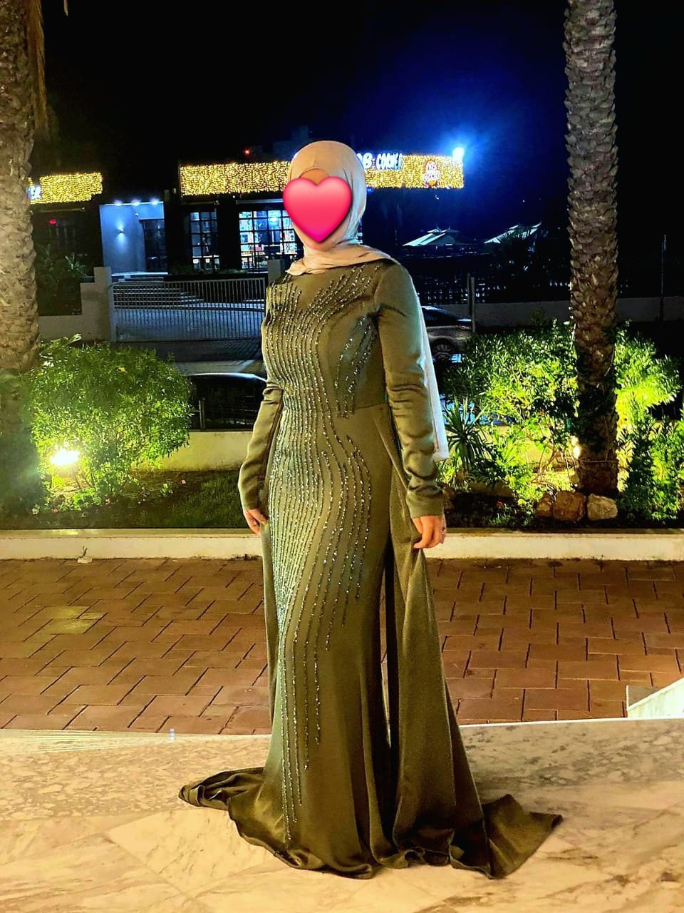 A Dark Olive Green dress(soirée)