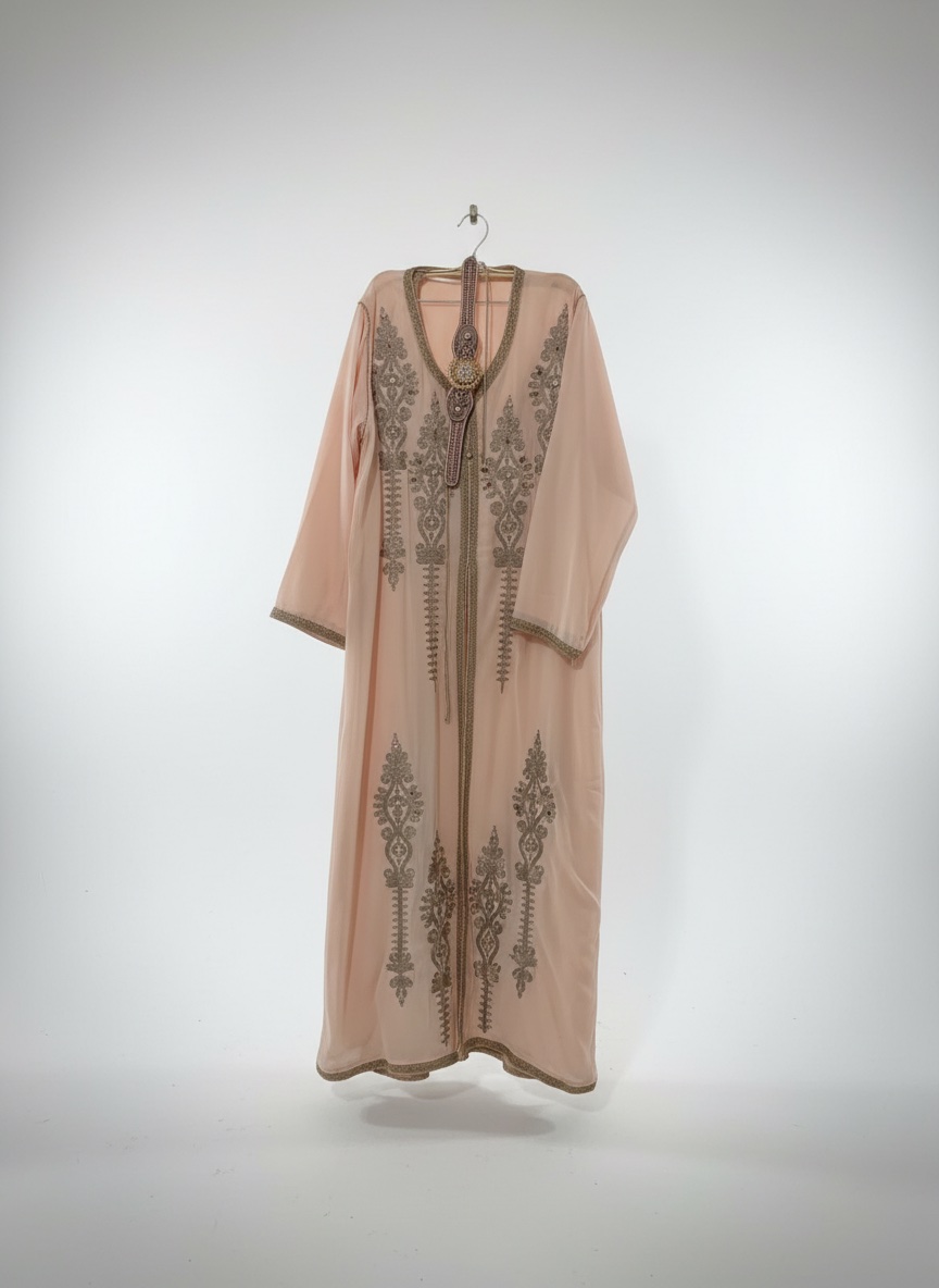 Caftan rose poudré taille standar