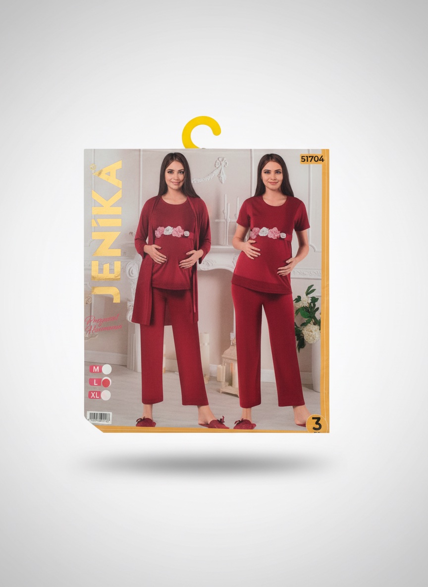 Ensemble de maternité rouge bordeaux taille L