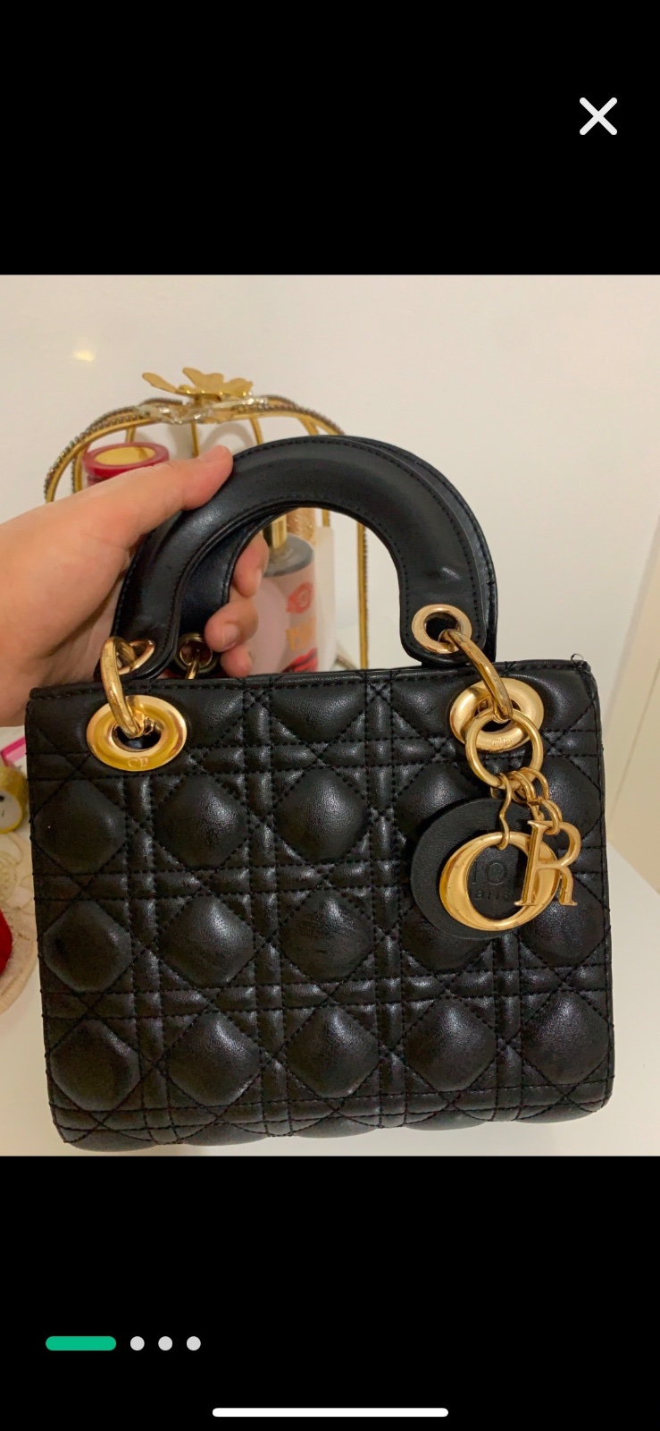 Lot mini sac Dior + mule noir en cuire 