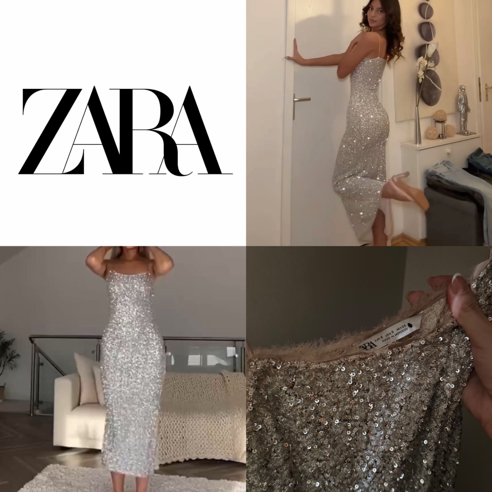 Robe argent zara trés élégante