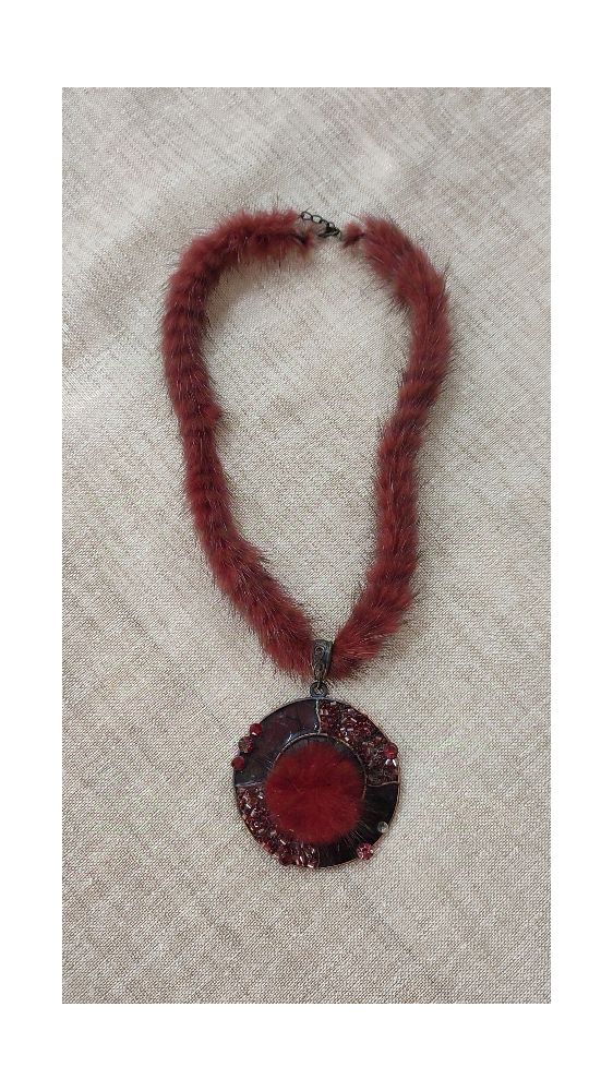 Collier fantaisie burgundy 