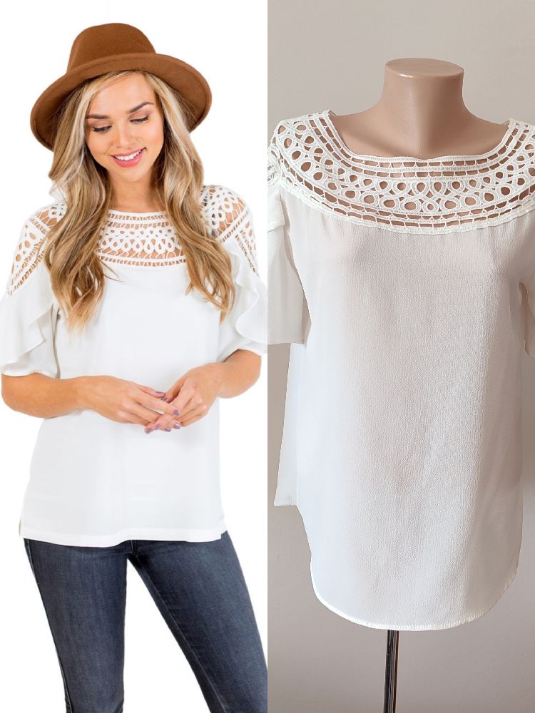Blouse élégante écrue