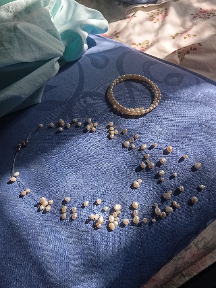 Collier et bracelet vraies perles
