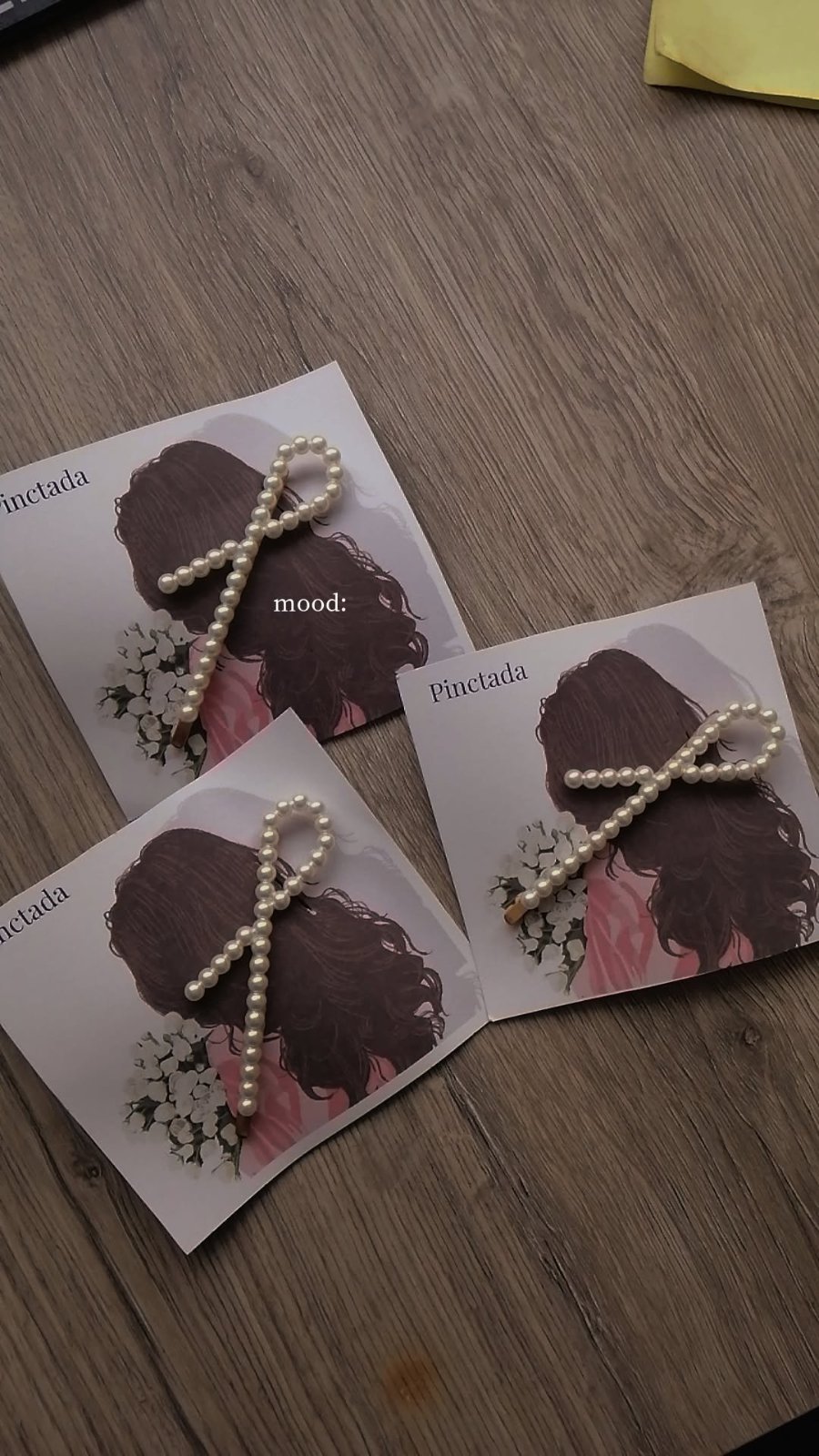 3 Barrettes à cheveux nœud en perles nacrées