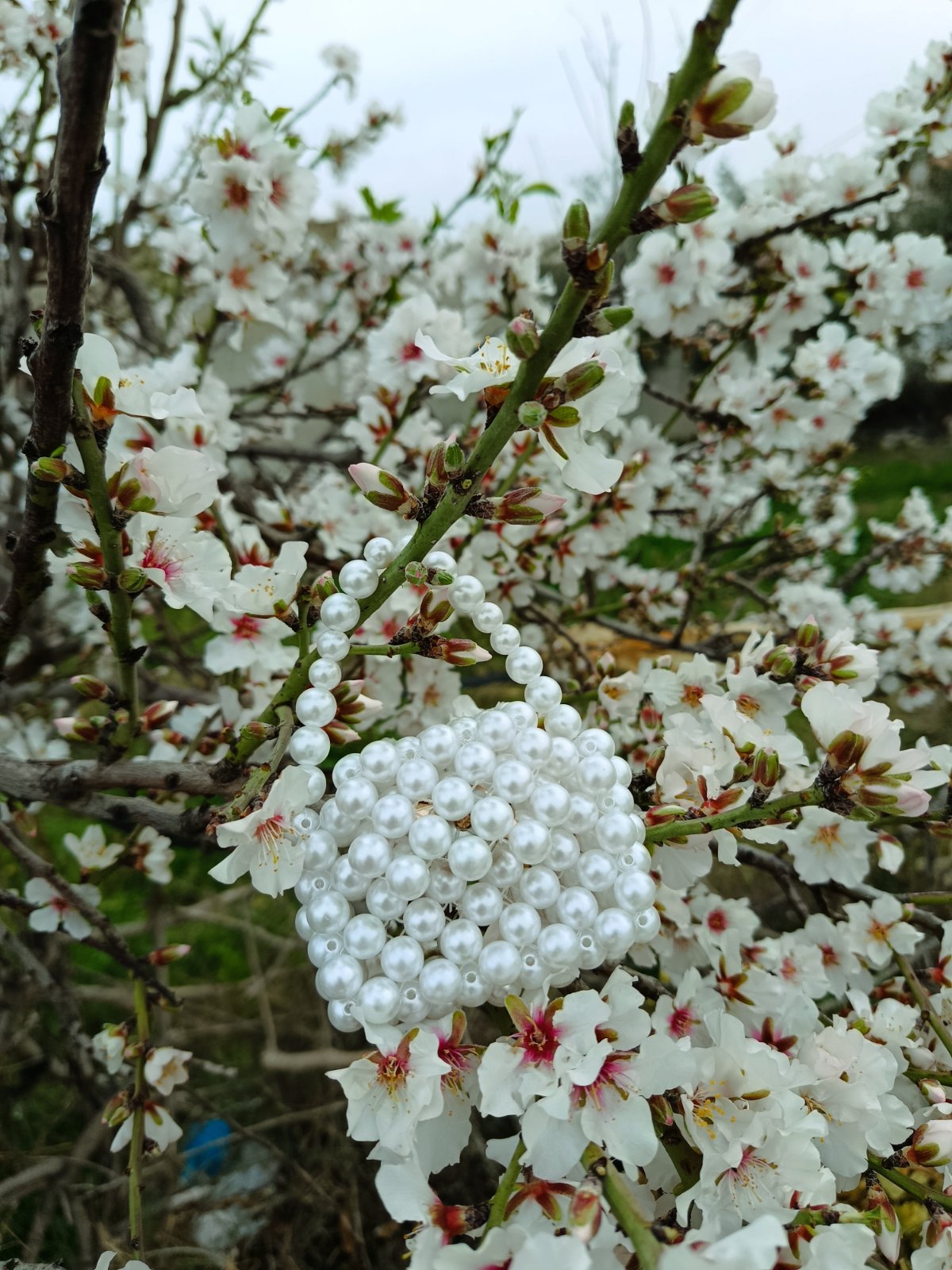 Extra mini sac à main en perles nacrées fait main