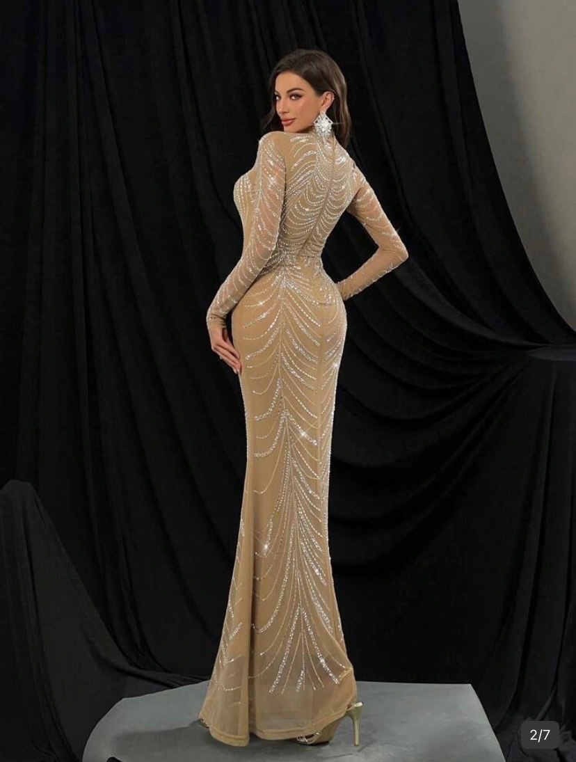 Robe beige soirèe