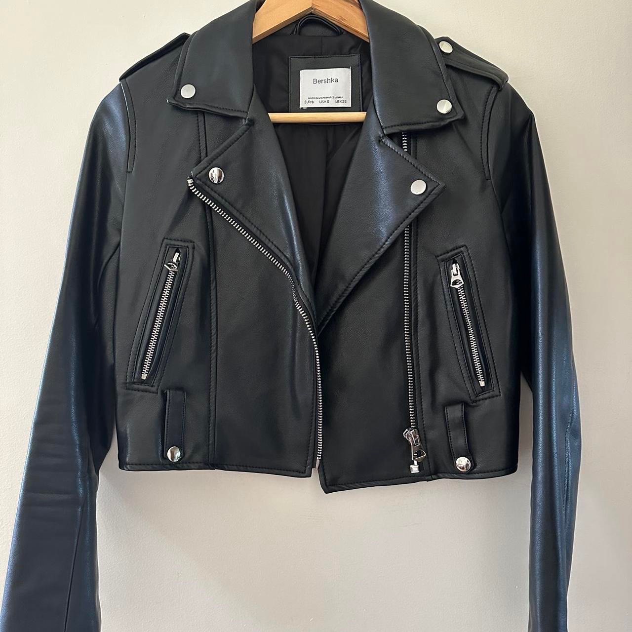 Veste en similicuir Noir Bershka