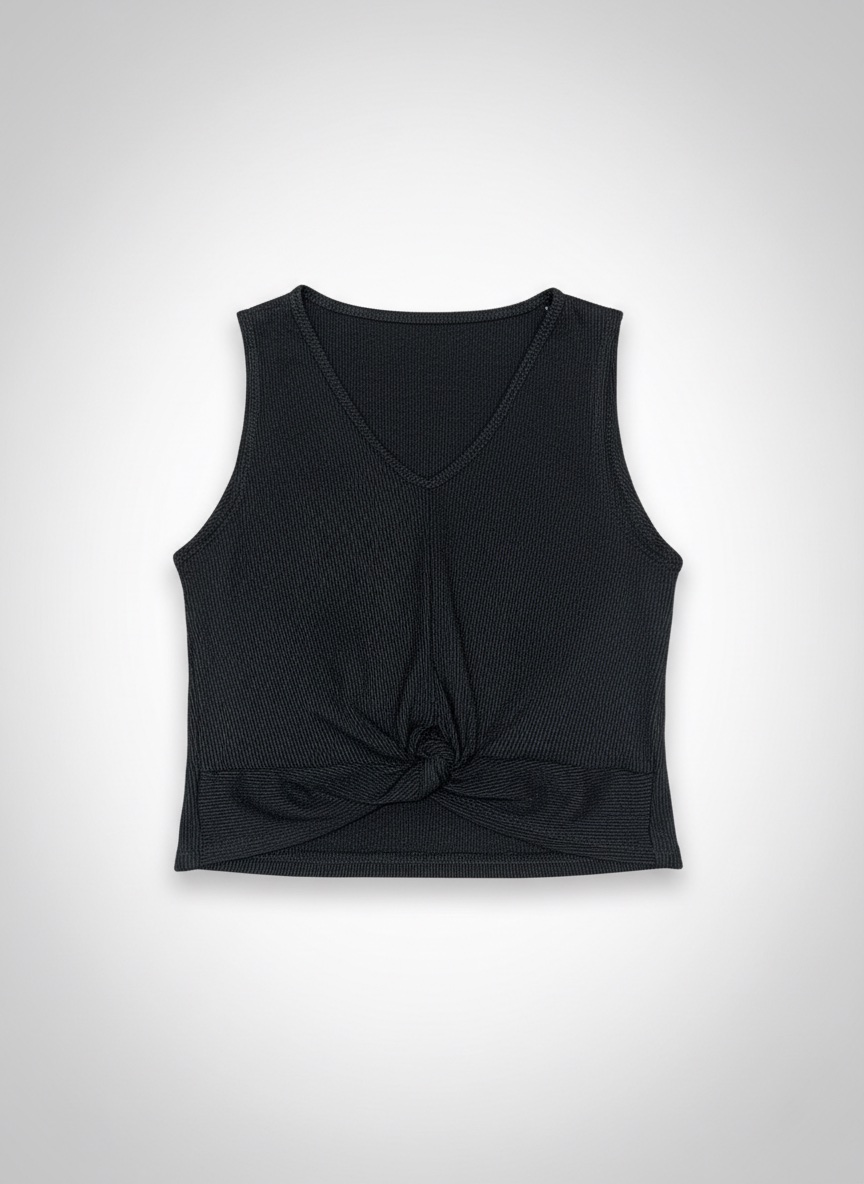 Pull noir sans marque avec un noeud 