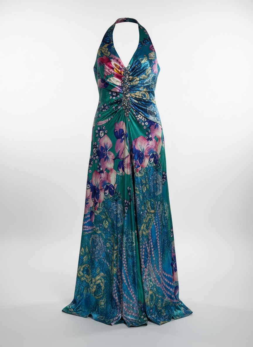    Robe longue fluide à imprimé fleuri