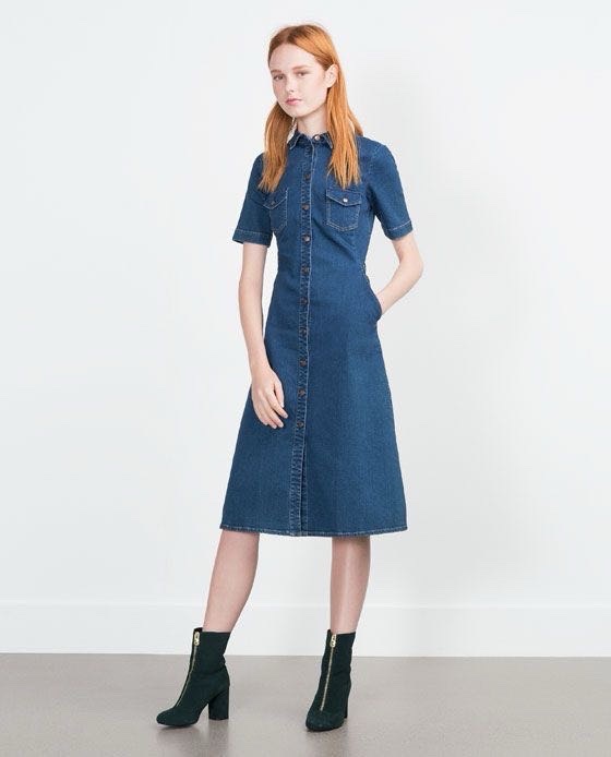 Robe jean zara  midi qualité mte3ha top