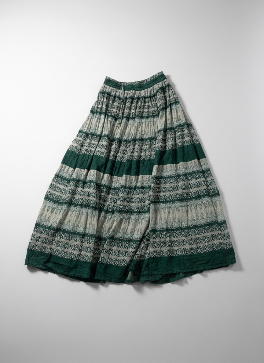 Bohemian green skirt 