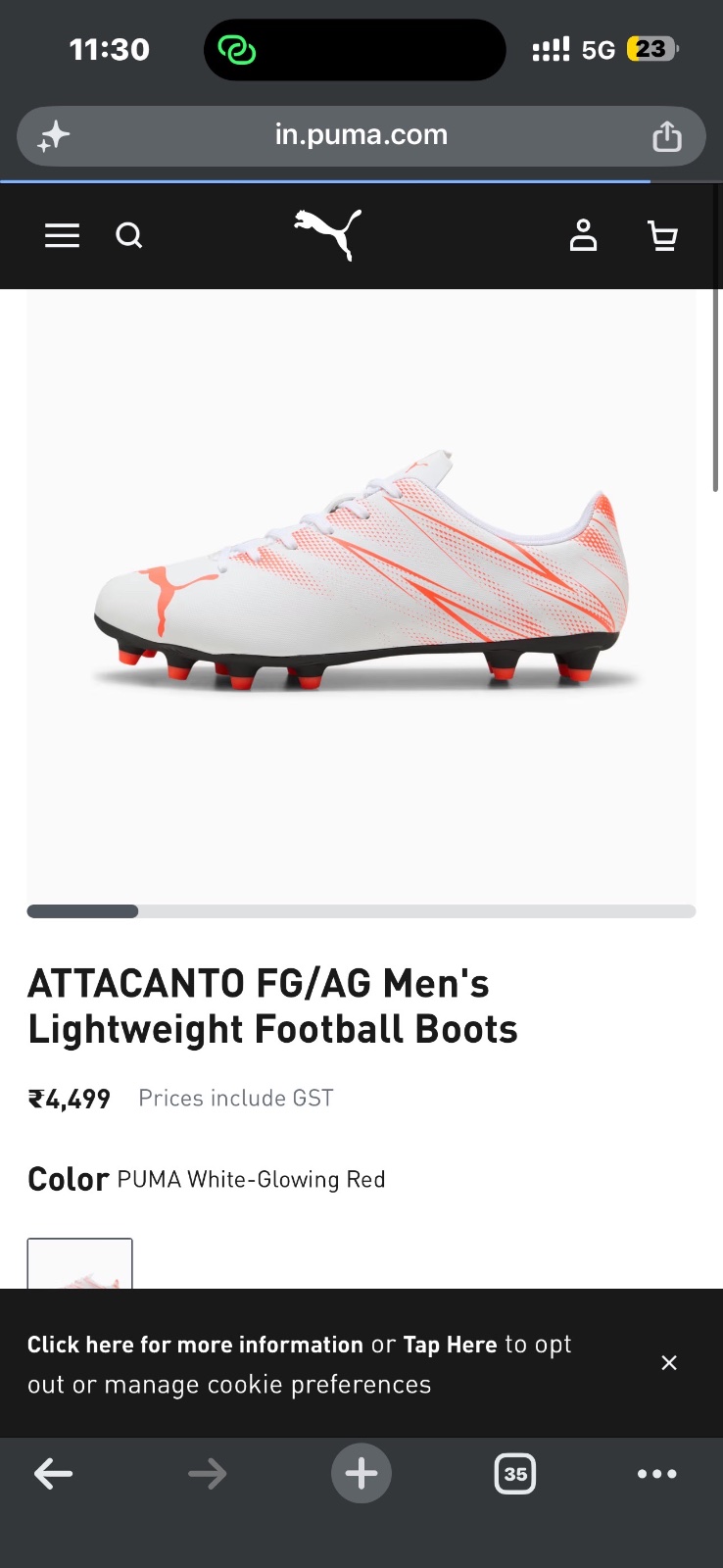 Crampon neuf puma faute de taille 