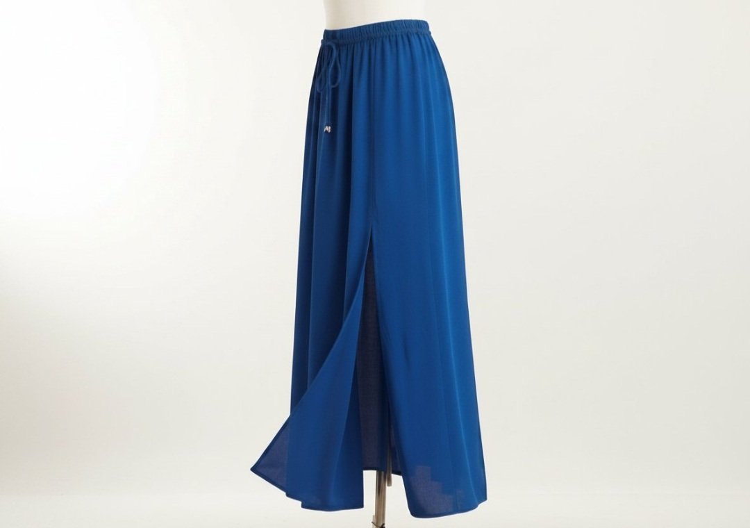 Jupe longue bleue Zara avec double fente