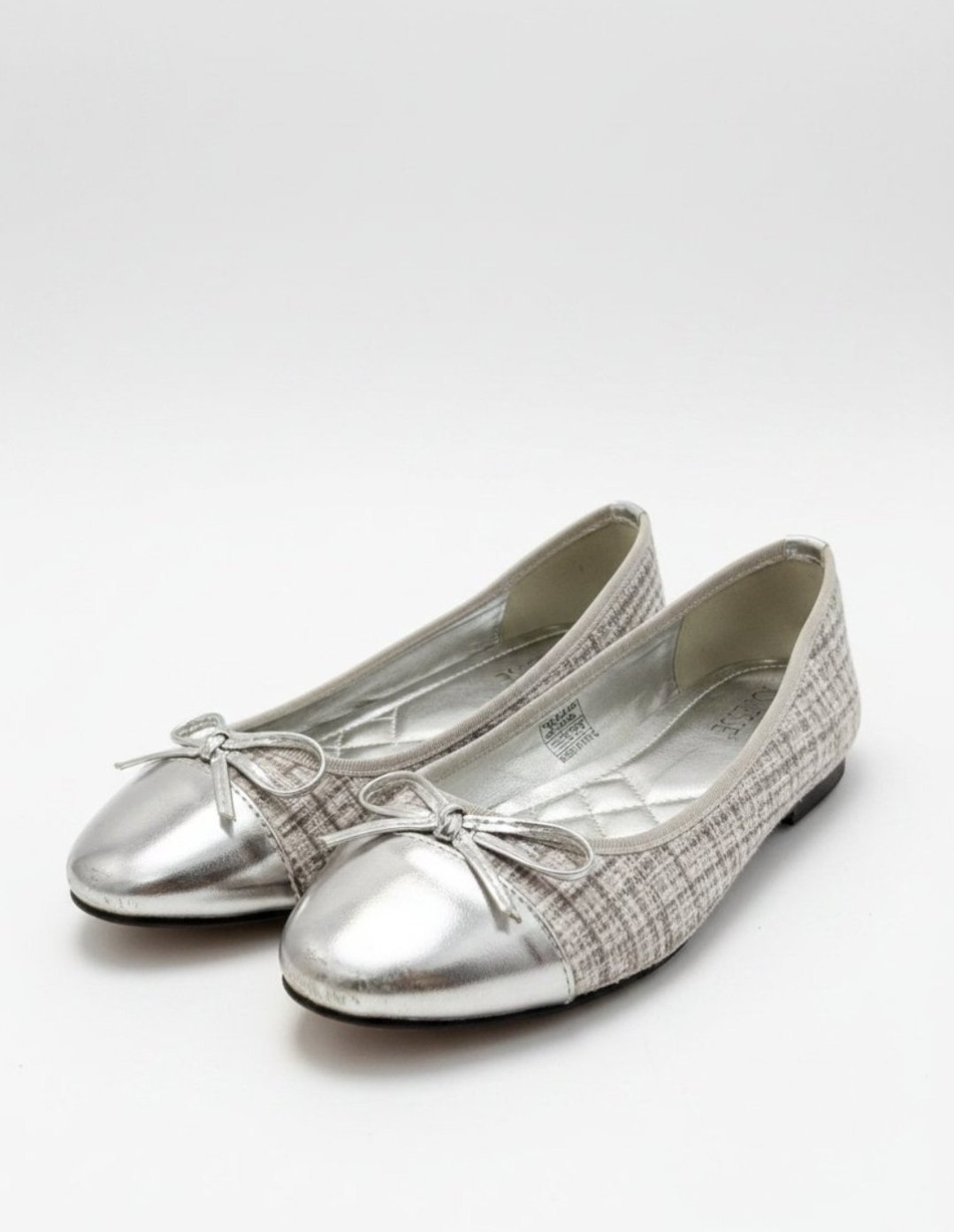 Ballerines élégantes Joliesse argentées et texturées