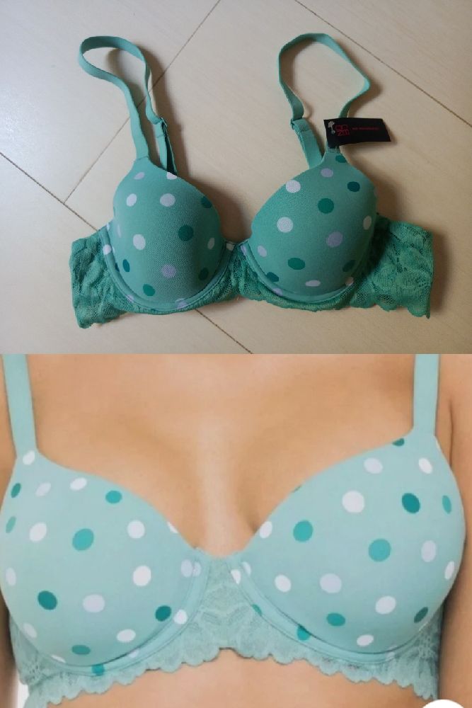 Soutien gorge petits pois et dentelle 