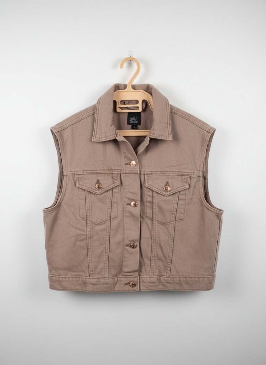 Gilet djean beige sans manche de la marque Ameriquaine Wild Fable