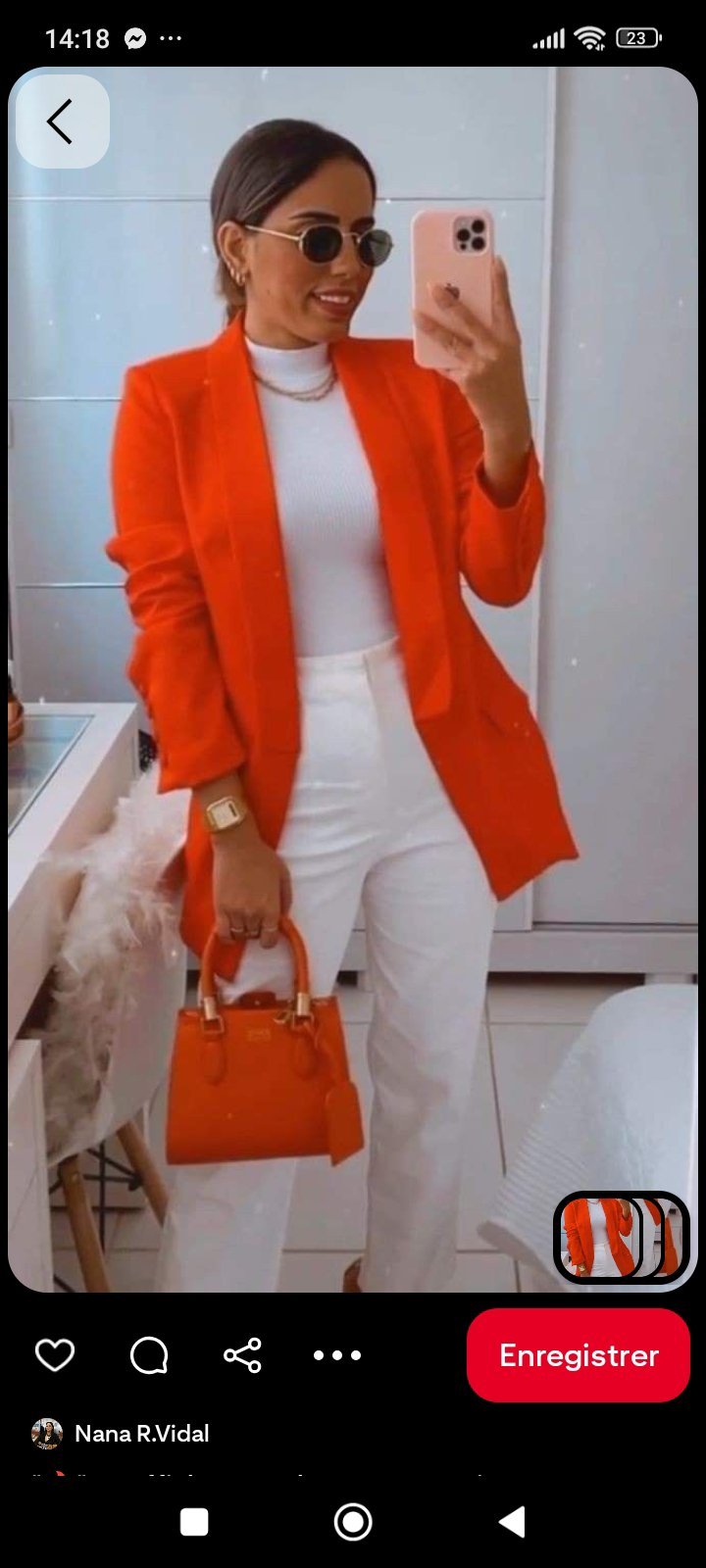 Blazer femme orange 