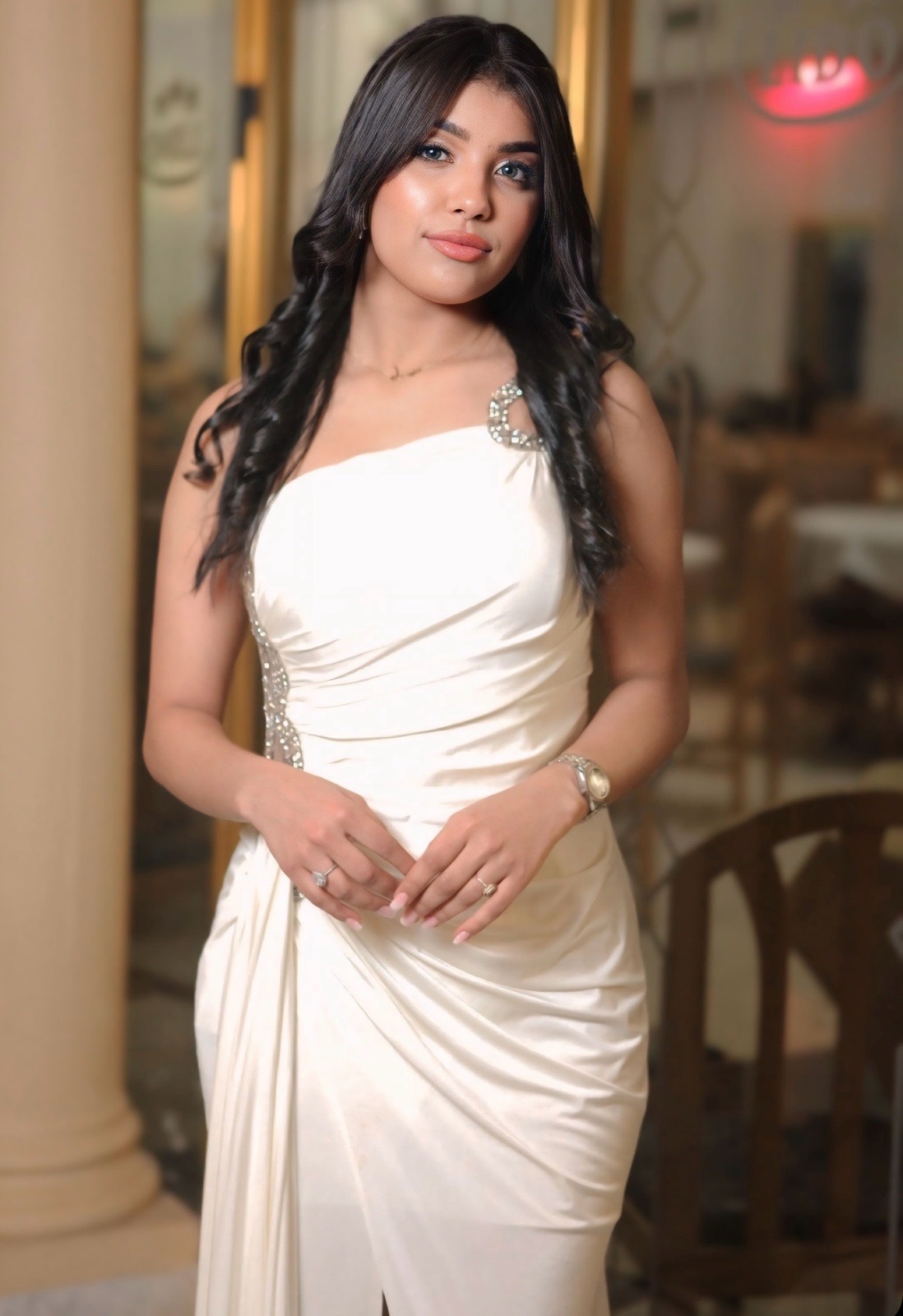 Robe de soirée longue blanc 