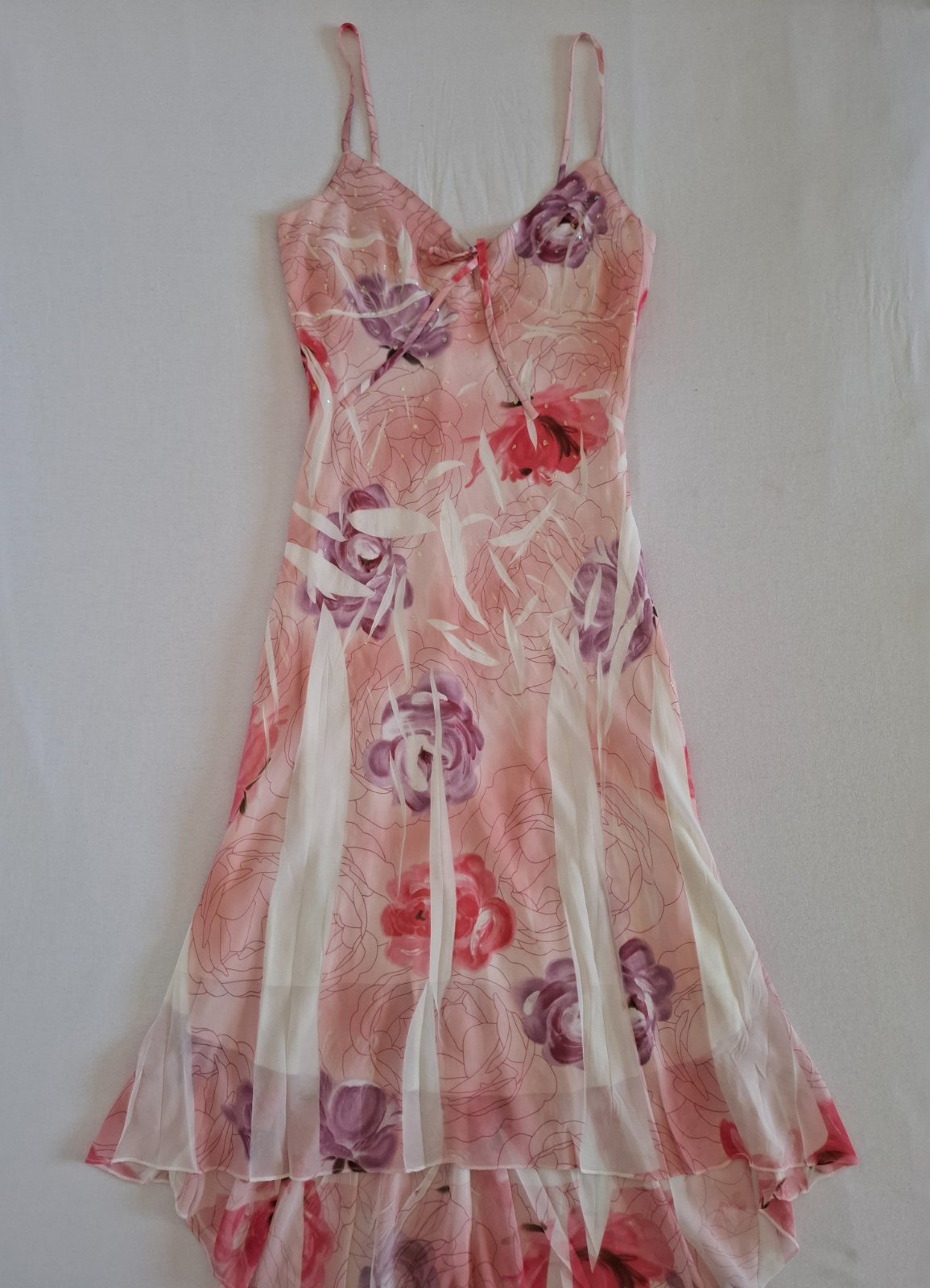 Asymmetrical floral midi dress