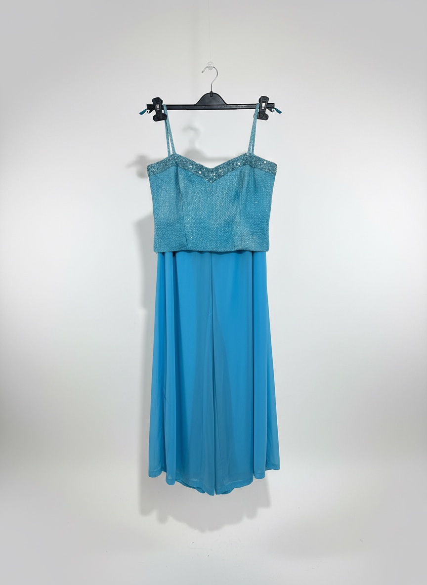 Tenue bleue élégante pantalon et corsage taille 36