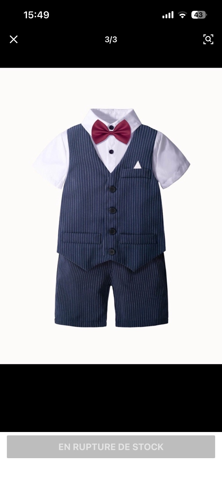 Tenue garcons 4 pieces importer