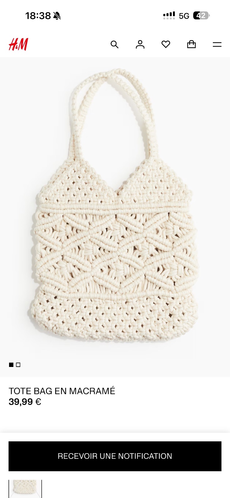 Macrame tote bag H&M
