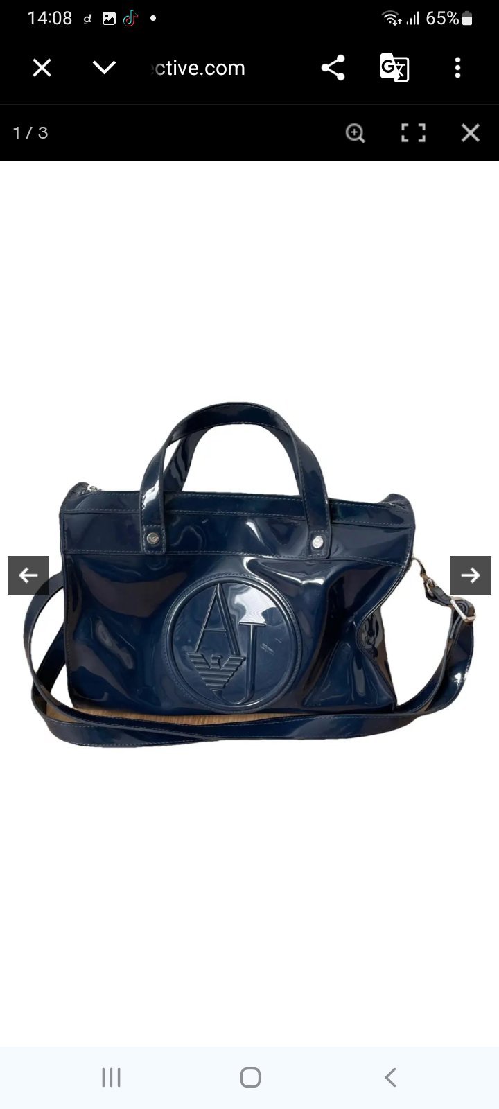 Sac a main Armani Jeans vernis bleu foncé 