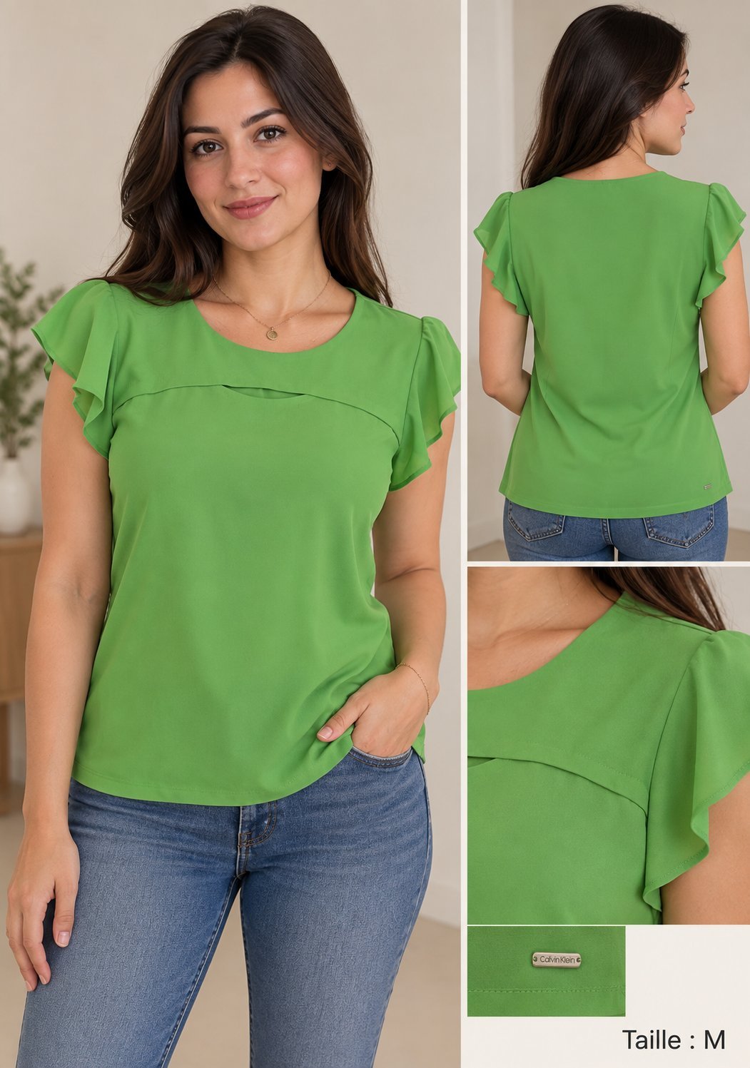 Top calvin klein a volants