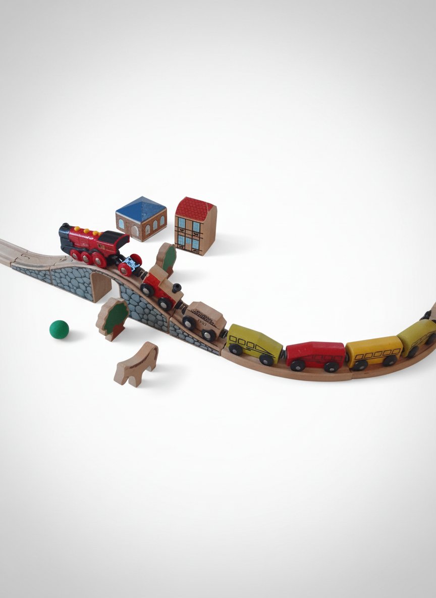Train +rails en bois 