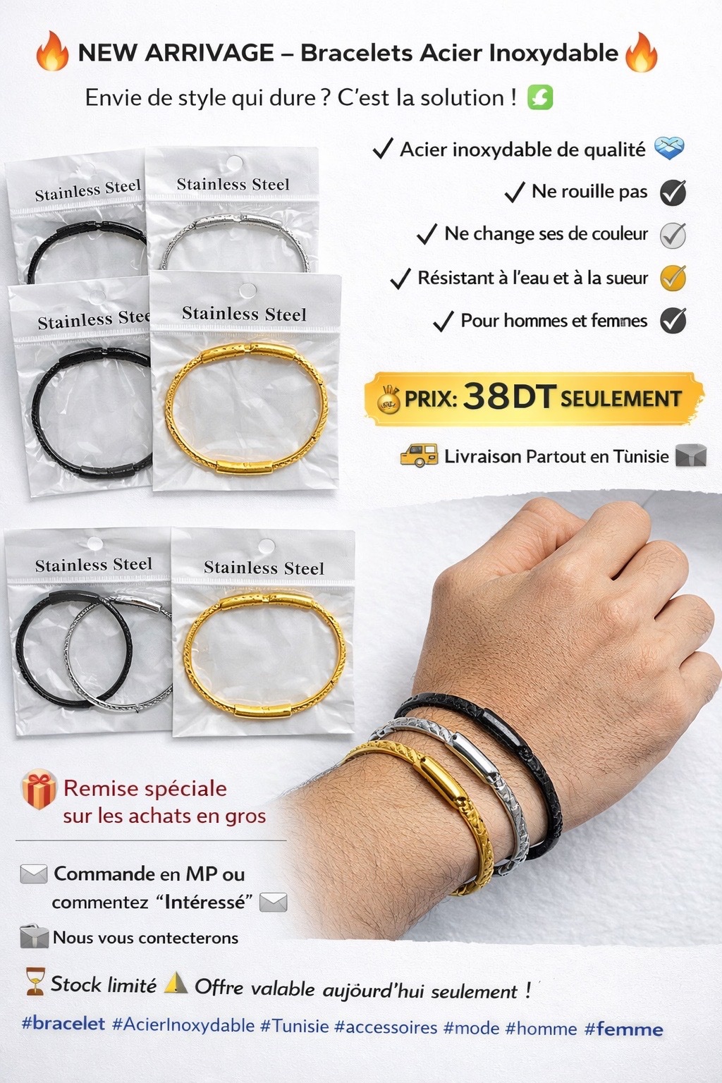 NOUVEL ARRIVAGE – Bracelets Acier Inoxydable