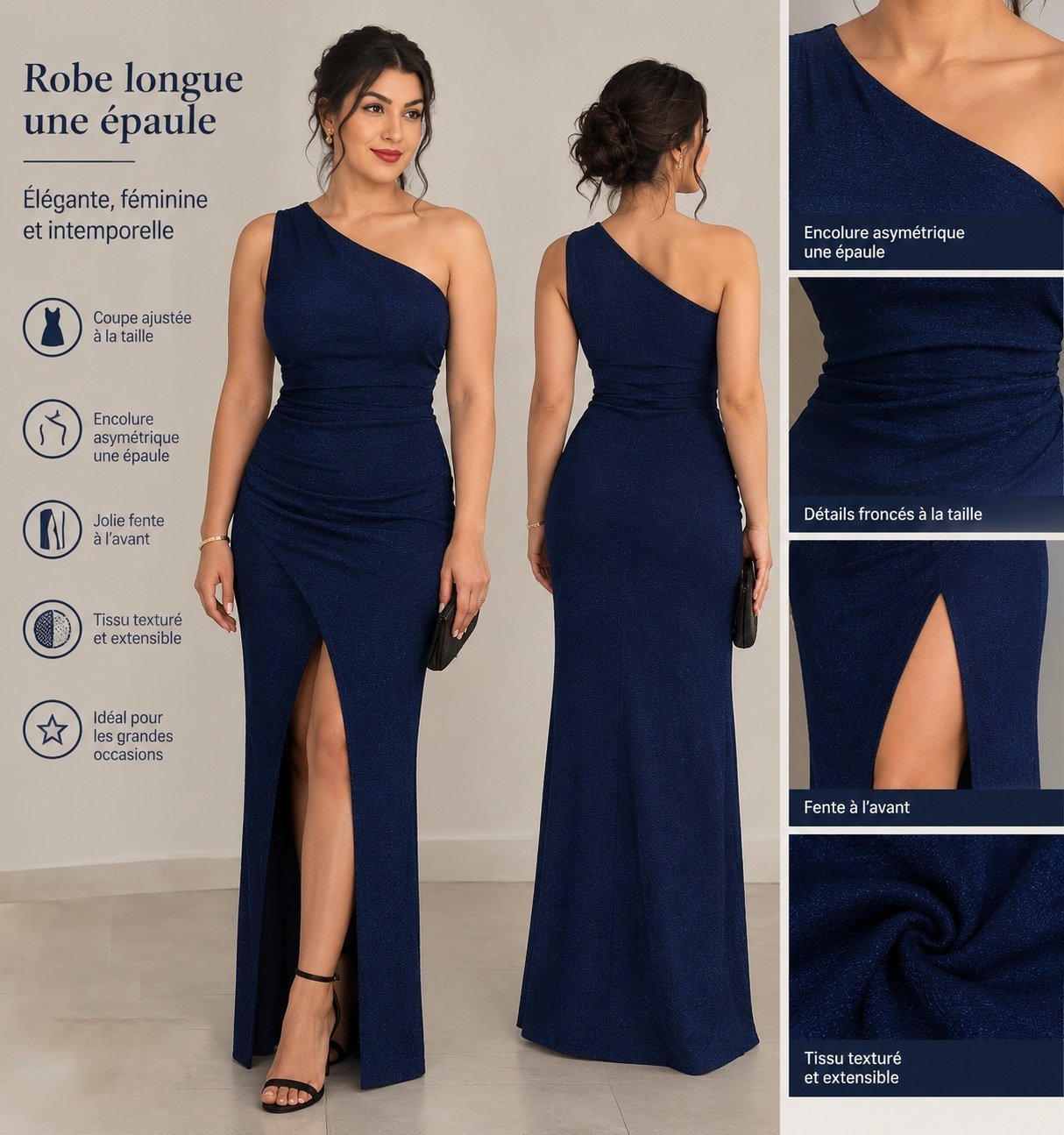 Robe bleu marine élégante