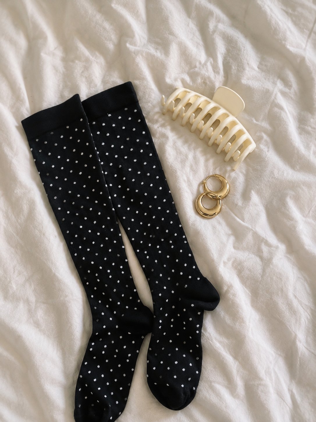 Chaussette haute polkadot