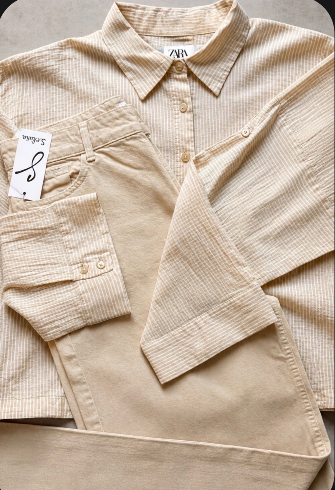 Chemise zara over size XS tlbes lel 42 fort Pantalon S.olivea taille 42/44